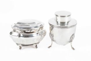 A Victorian silver tea caddy