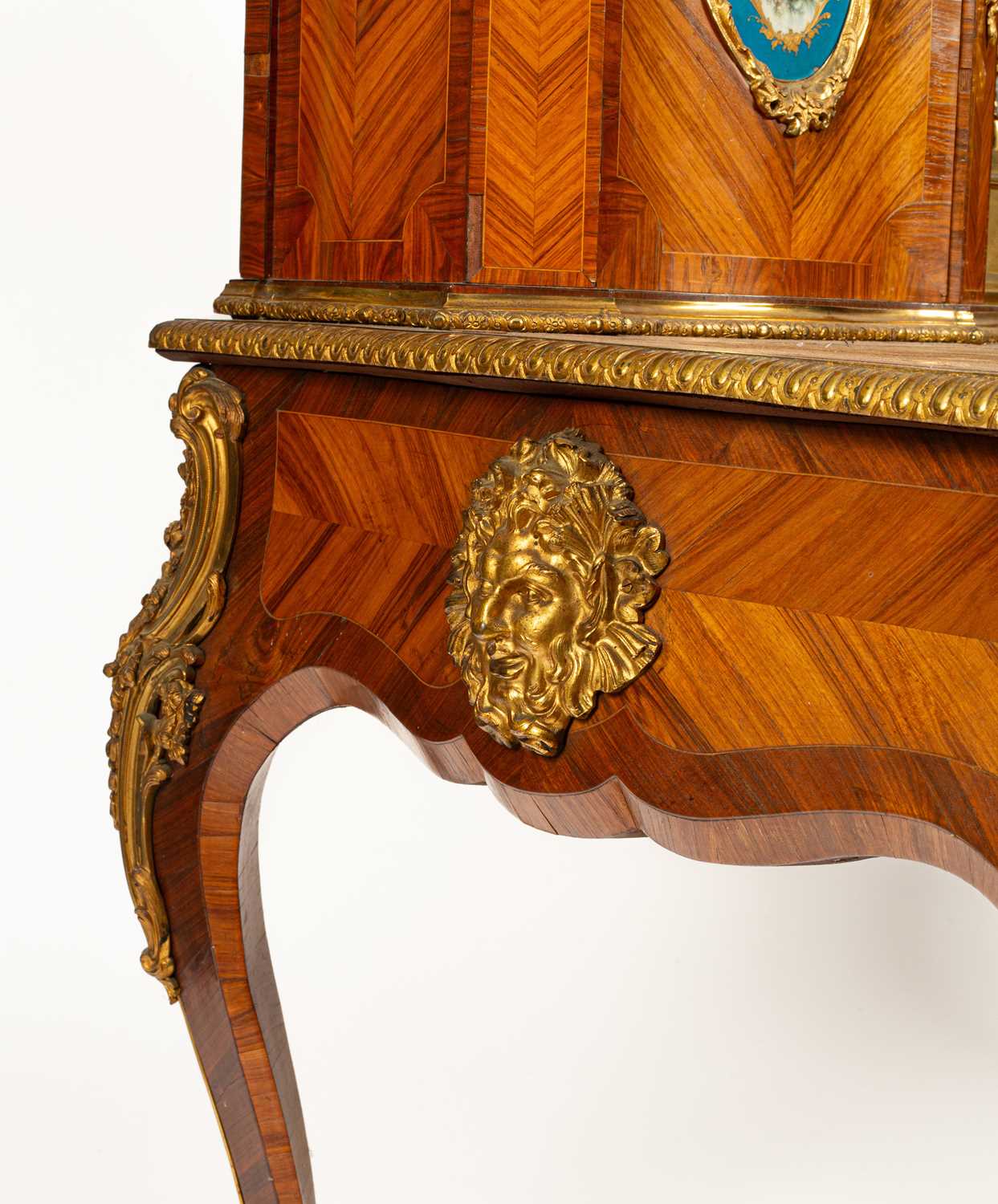 A Victorian ormolu mounted tulipwood and kingwood desk in the Louis XV style - Image 4 of 38