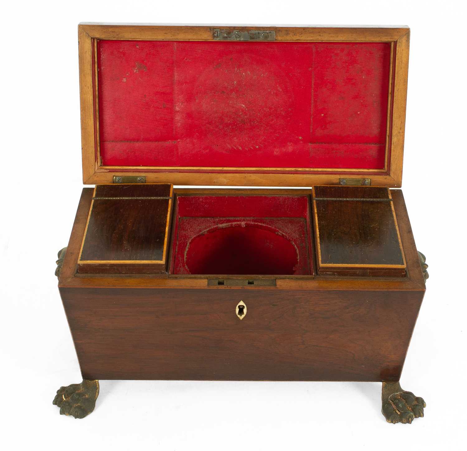 A Regency rosewood tea caddy - Image 7 of 7