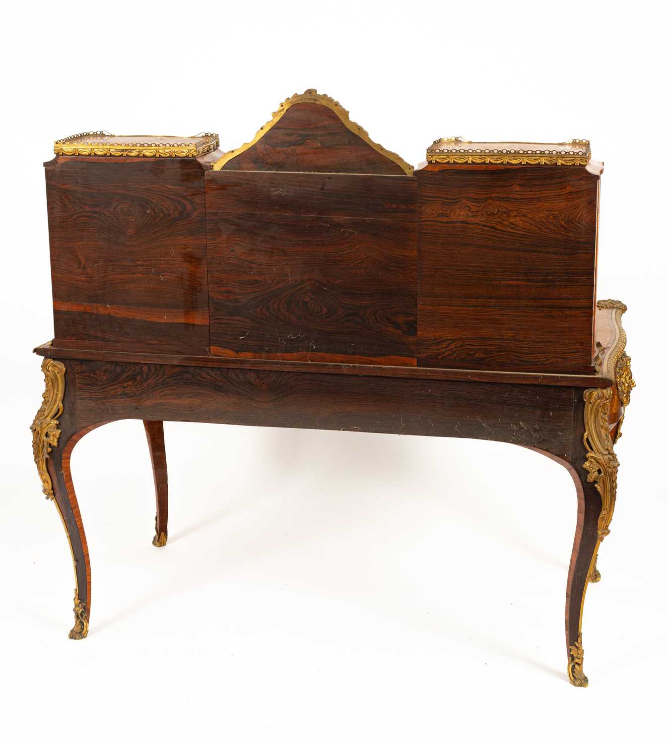 A Victorian ormolu mounted tulipwood and kingwood desk in the Louis XV style - Image 7 of 38