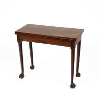 A George II figured mahogany and crossbanded card table