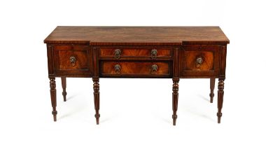 A George IV mahogany breakfront sideboard