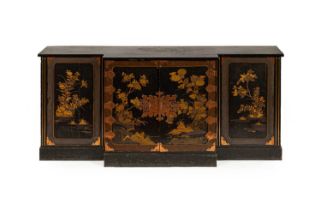 A 19th Century ebonised breakfront dwarf cabinet