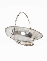 A George III oval silver cake basket