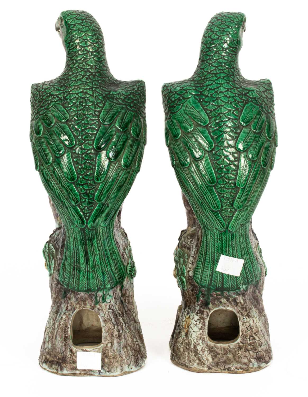 A pair of Chinese stoneware figures of hawks - Image 2 of 13