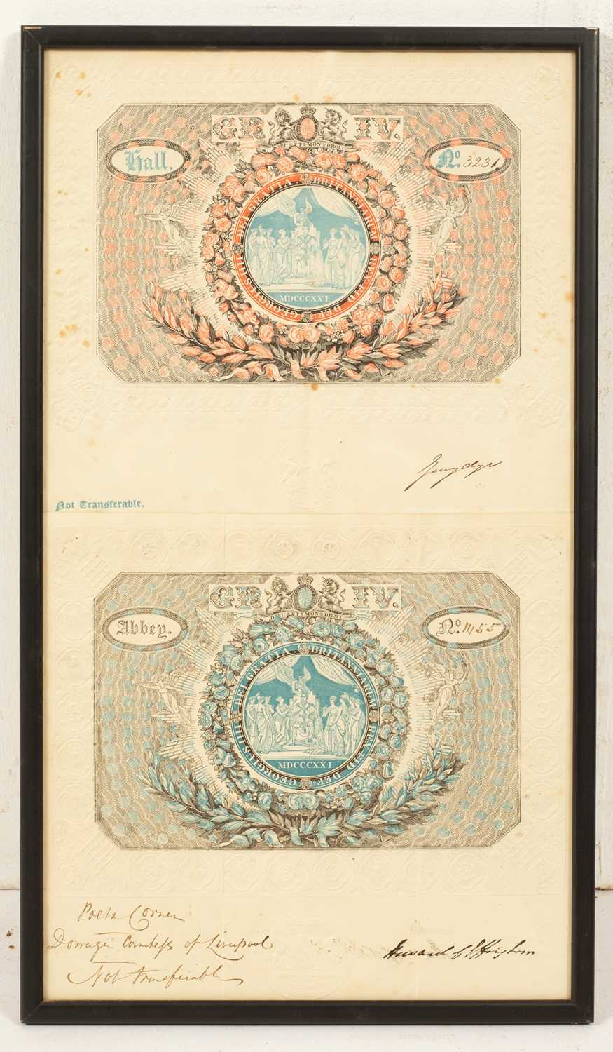 A George IV Coronation ticket