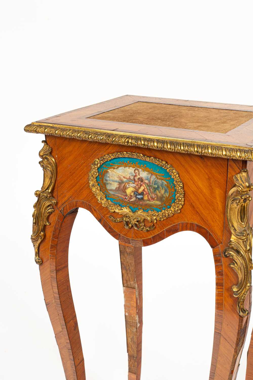 A Louis XV style ormolu mounted kingwood and tulipwood gueridon - Image 3 of 6