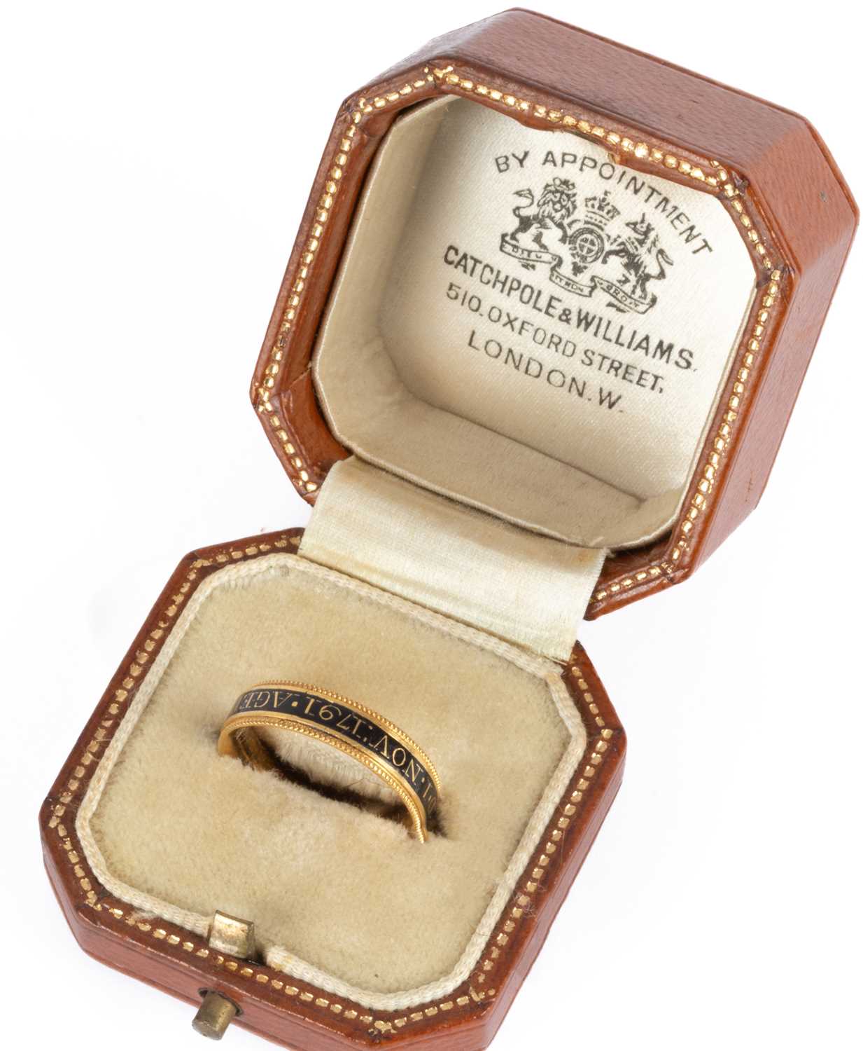 A George III gold and black enamel mourning ring - Image 2 of 2