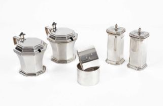 A part silver cruet set