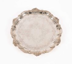 An Edwardian silver salver