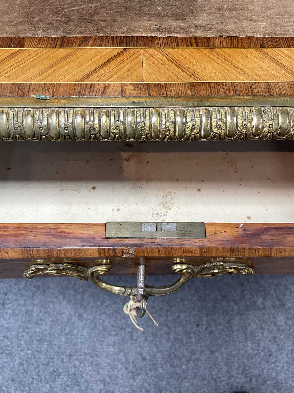 A Victorian ormolu mounted tulipwood and kingwood desk in the Louis XV style - Image 30 of 38