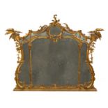 A giltwood overmantel mirror