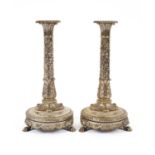 Royal Interest: A pair of William IV silver candlesticks