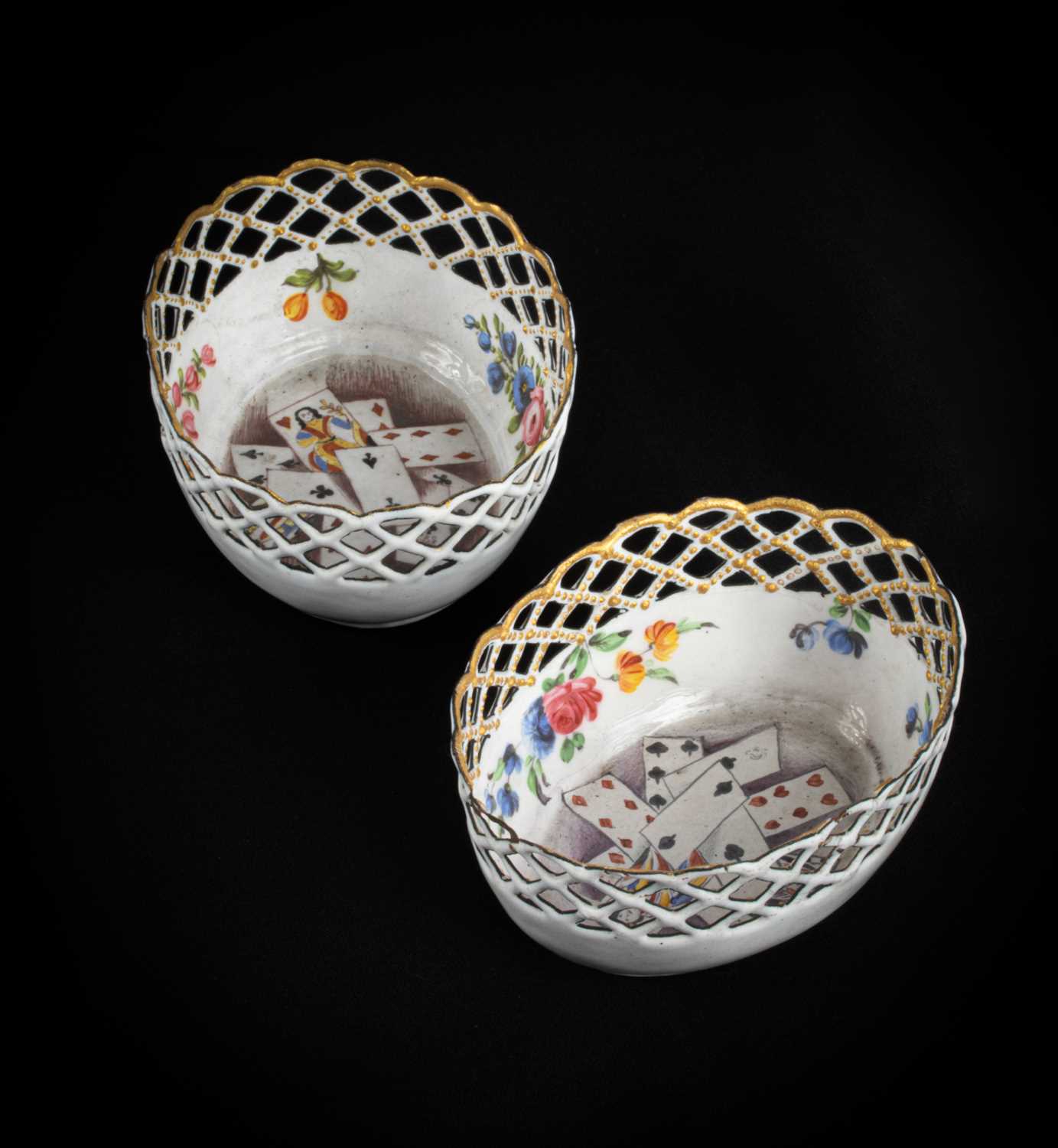 A pair of south Staffordshire enamel bonbon dishes - Image 4 of 4