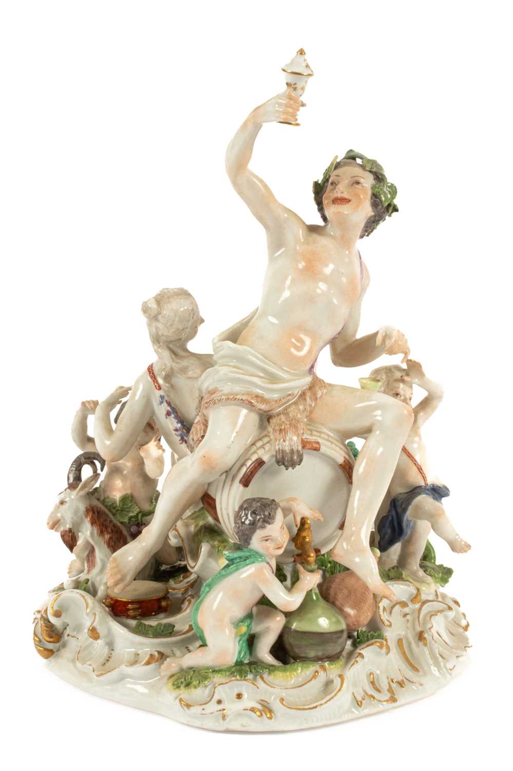 A Meissen mythological group of Bacchus and Ariadne