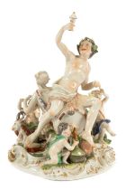 A Meissen mythological group of Bacchus and Ariadne