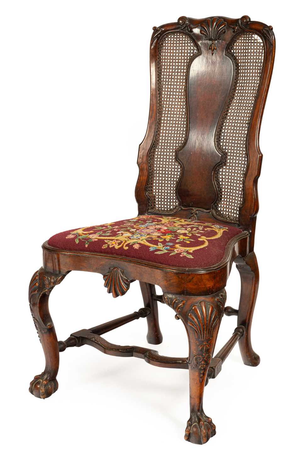 A pair of Dutch walnut dining chairs - Image 2 of 3
