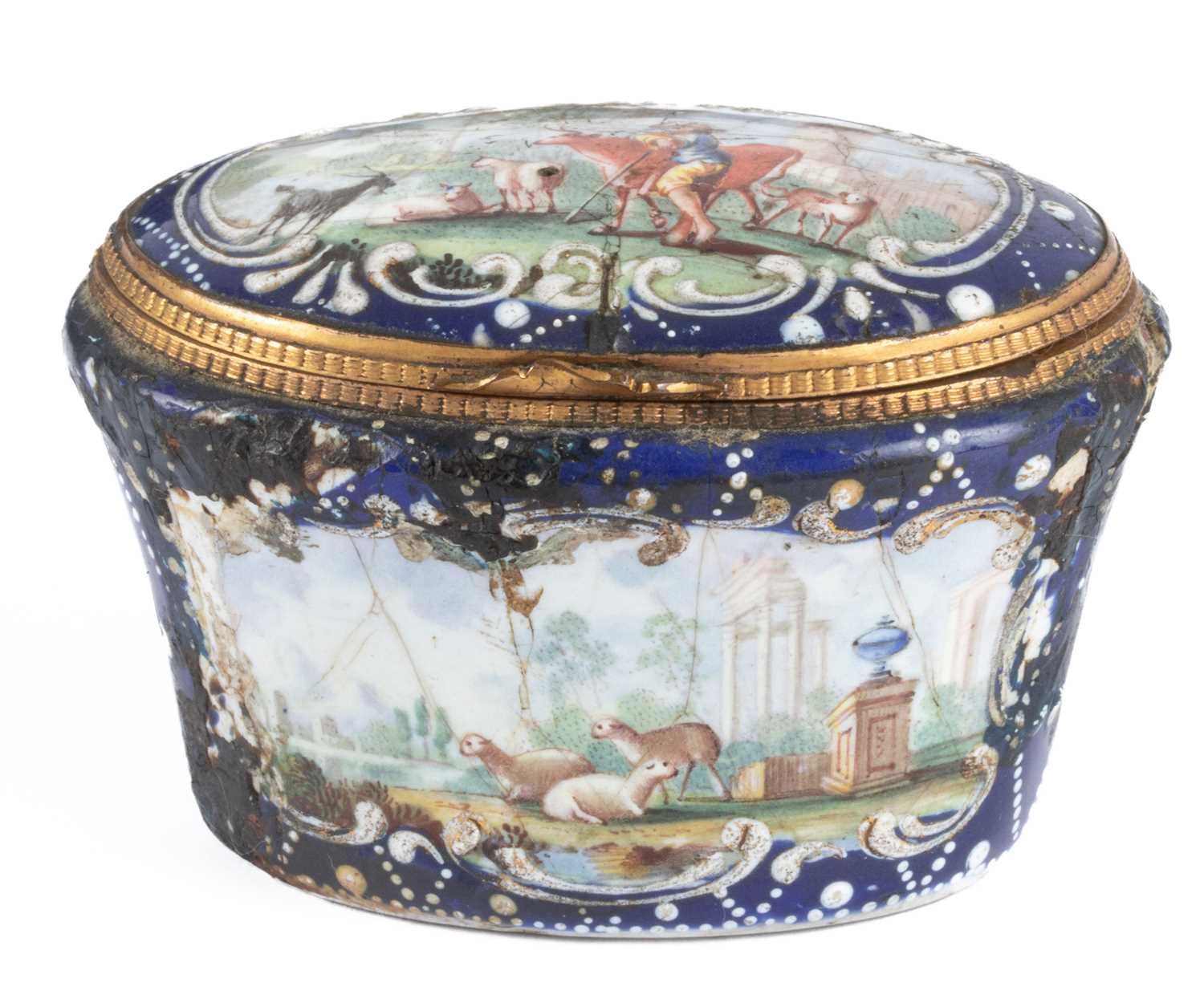 A Birmingham enamel snuff box