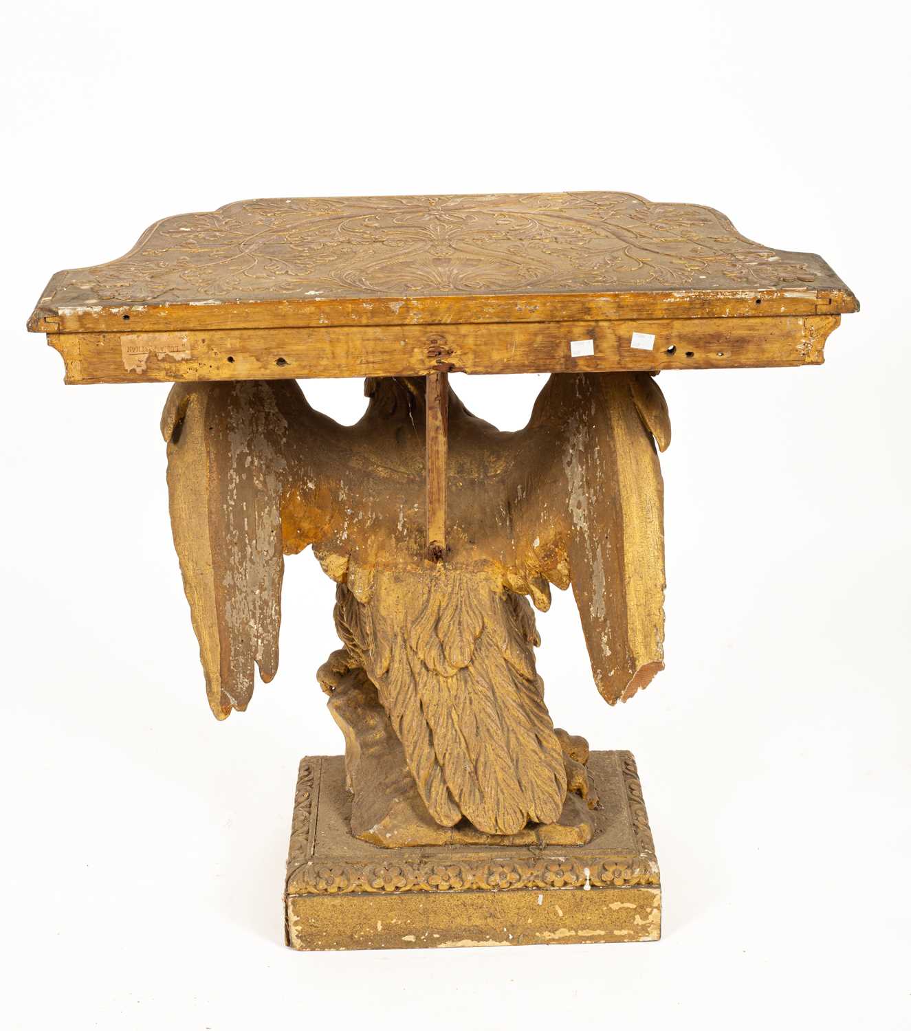 A George II gilt gesso serpentine eagle console table - Image 5 of 21