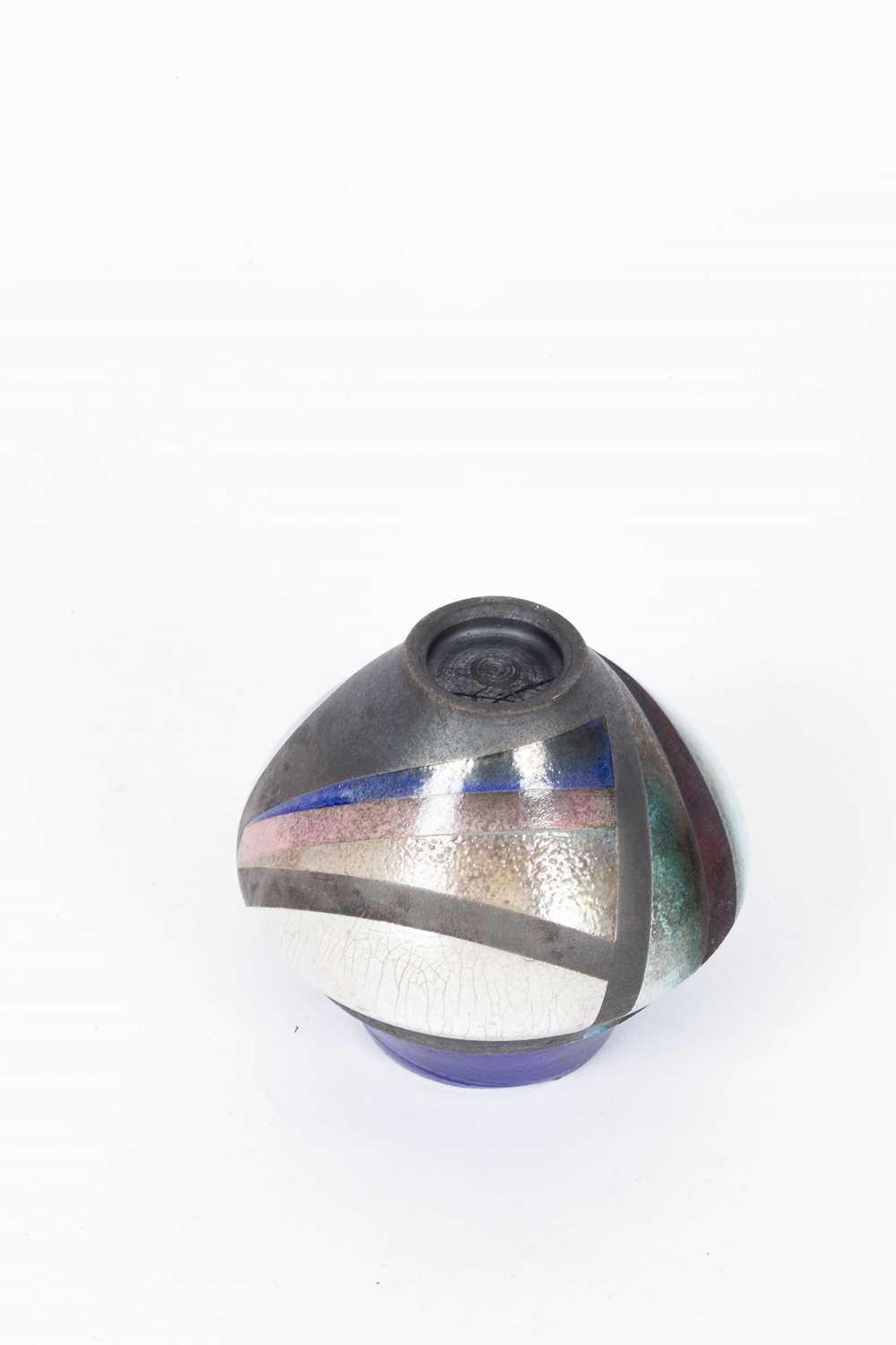 David Howard Jones (born 1953) raku pottery vase - Image 4 of 5