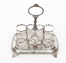 A George III silver cruet stand