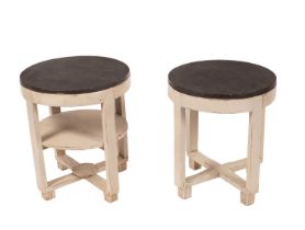 Two Art Deco style circular tables