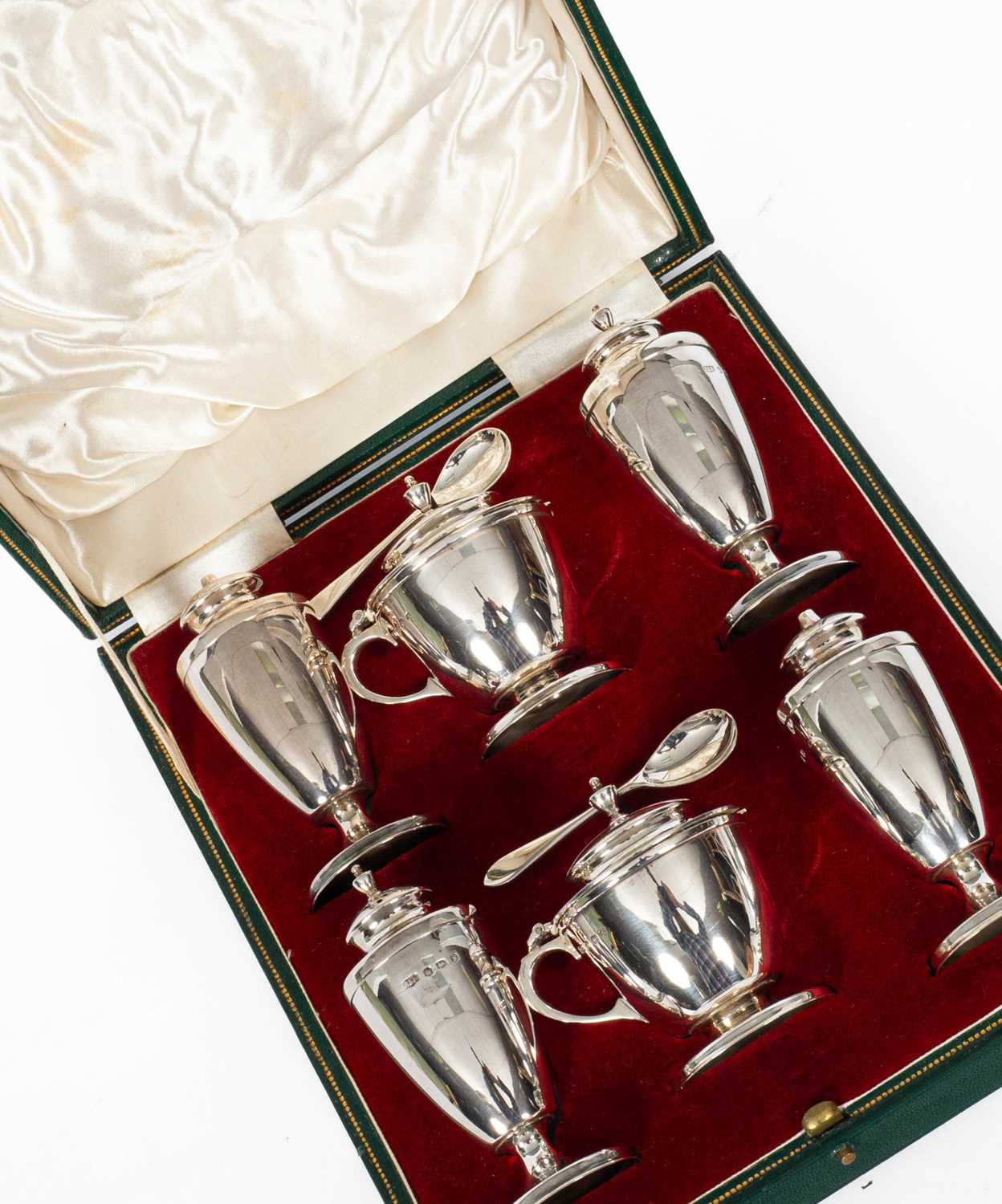 A silver cruet set