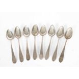 Eight Scottish silver teaspoons