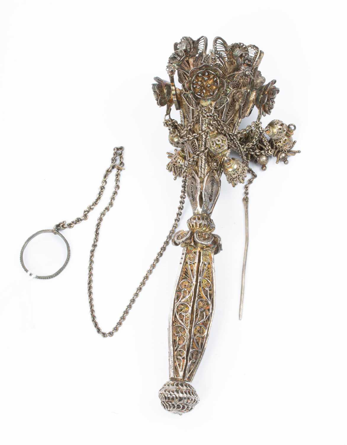 An Indian filigree posy holder