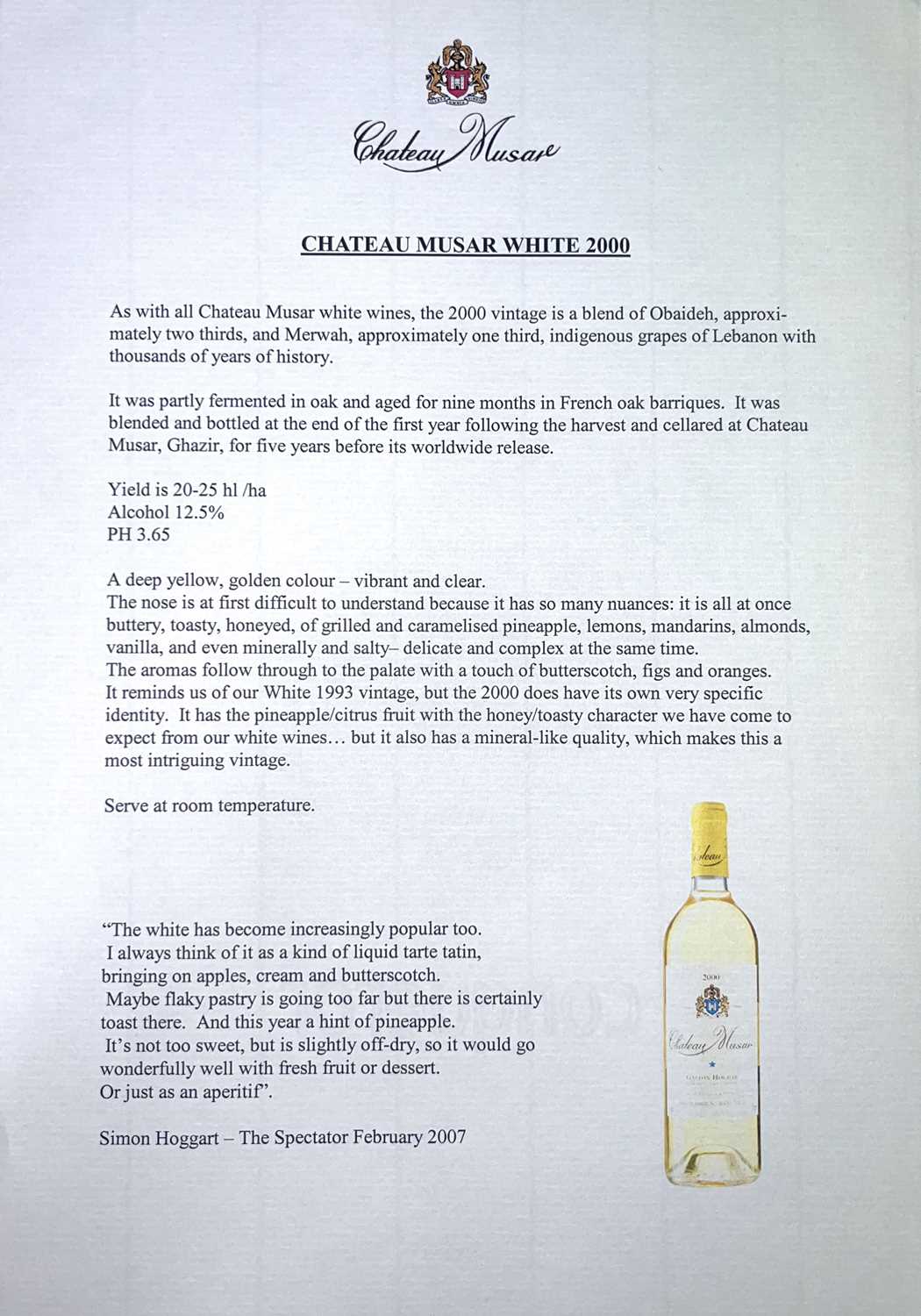 Chateau Musar white - Image 2 of 2
