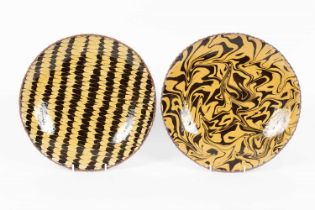 Two marbled slipware dishes