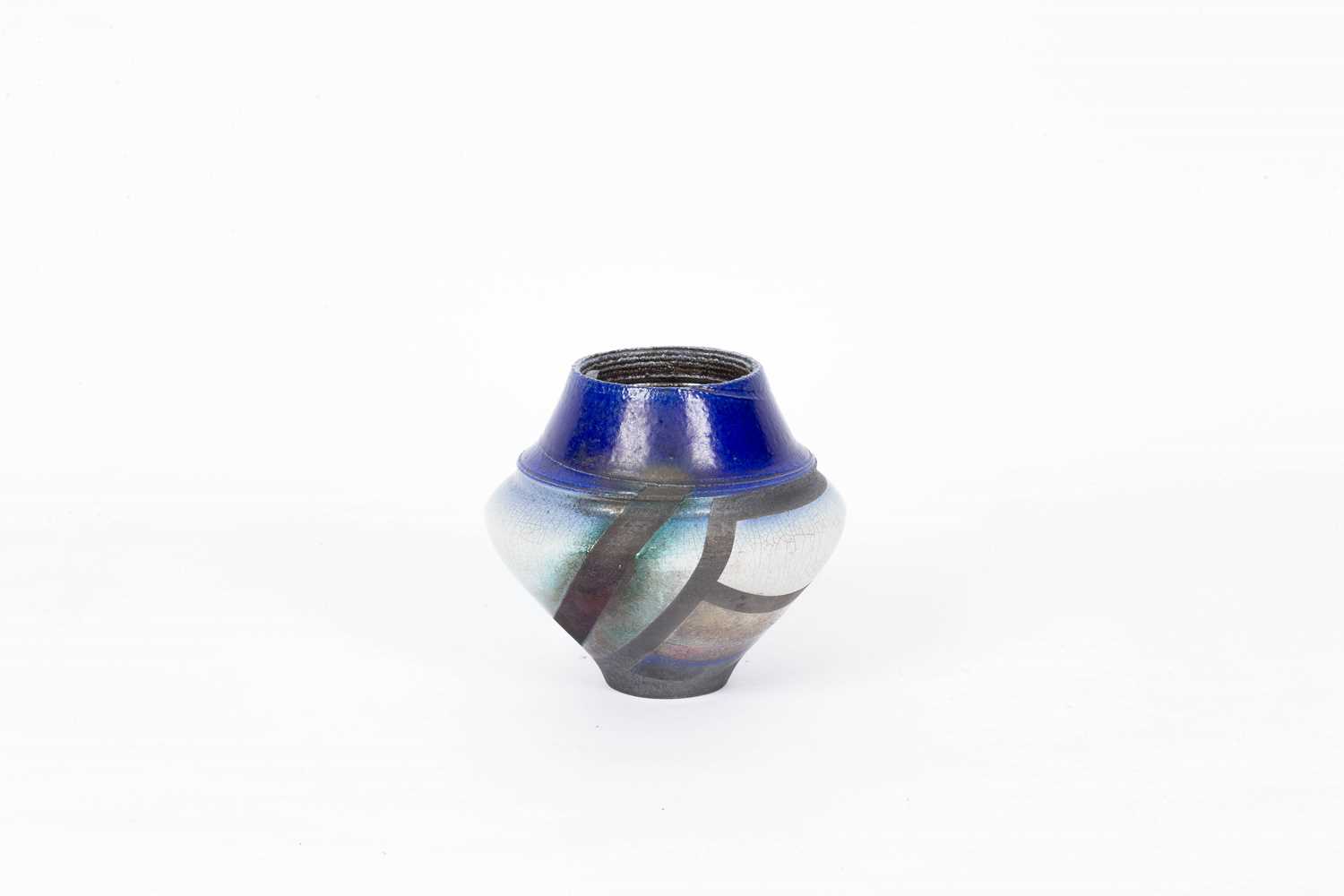 David Howard Jones (born 1953) raku pottery vase