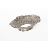 An oval silver dish