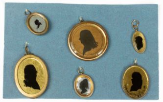 A set of six Victorian silhouette pendants