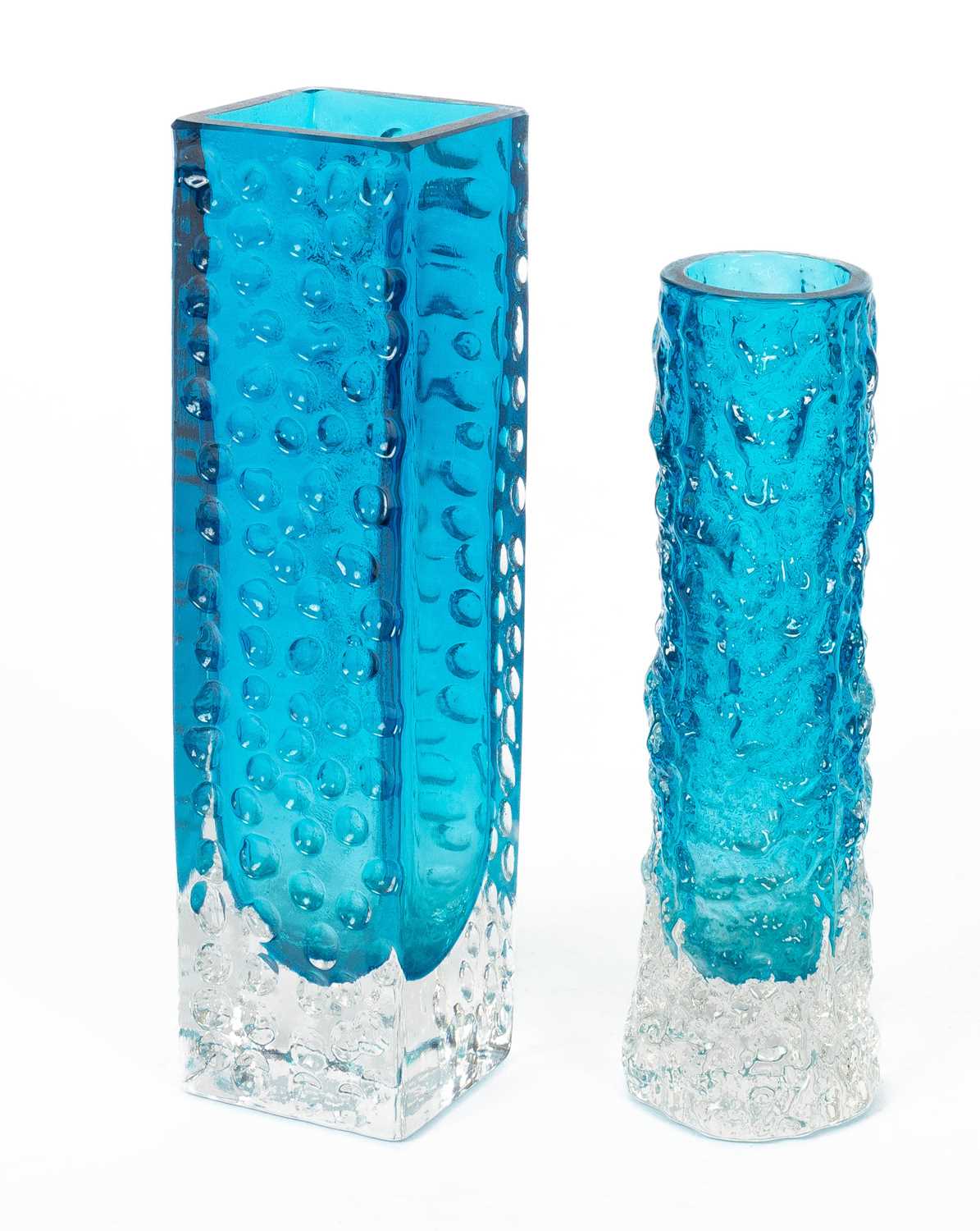 Two kingfisher blue Whitefriars vases - Image 2 of 3