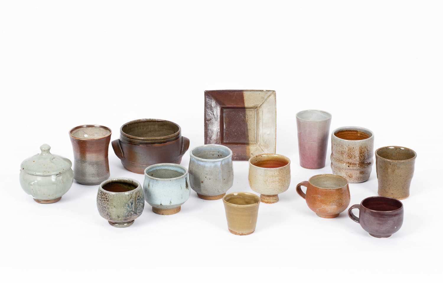 Various studio pottery items