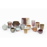 Various studio pottery items