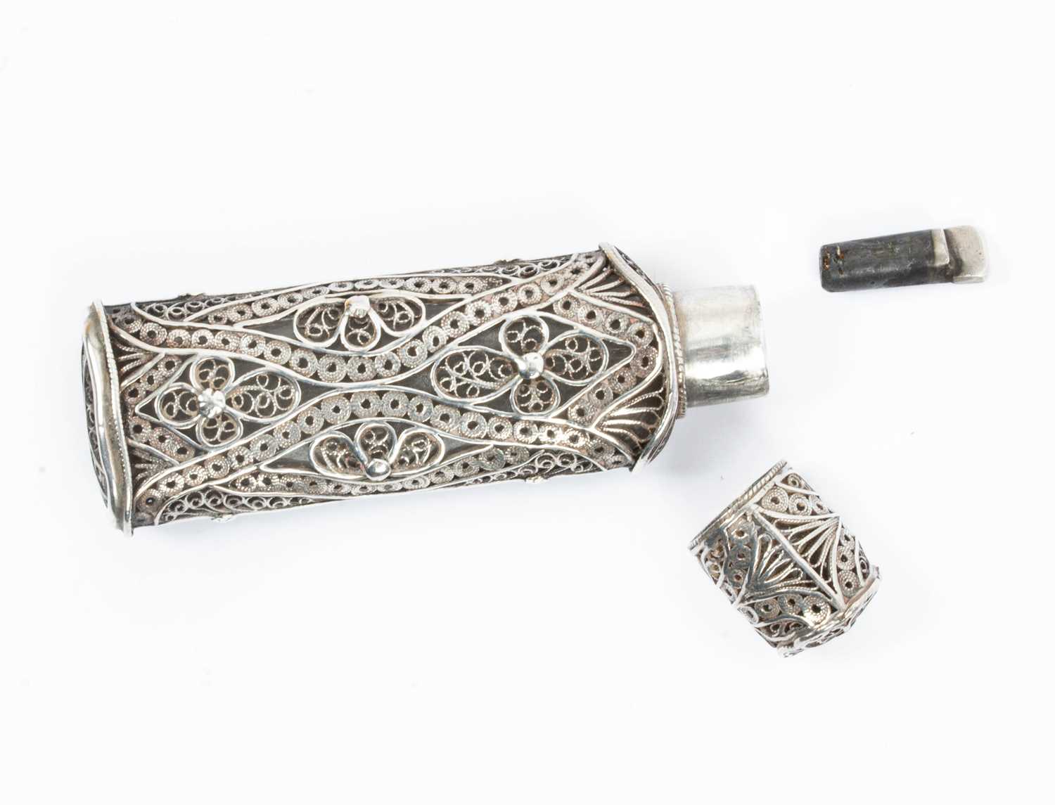 A Georgian silver filigree scent bottle, - Image 2 of 2