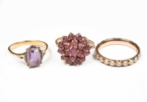 An 18ct yellow gold and amethyst dress ring