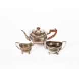 An Edwardian silver three piece tea set