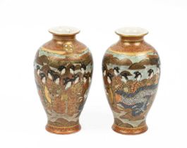 A pair of Japanese satsuma vases