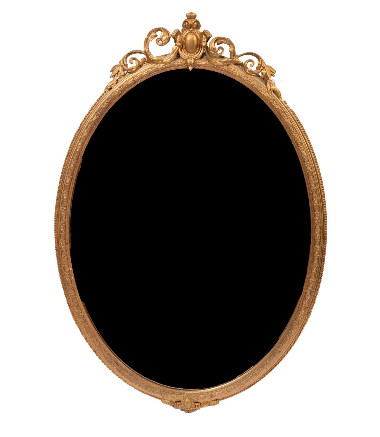 A 19th Century oval gilt wall mirror