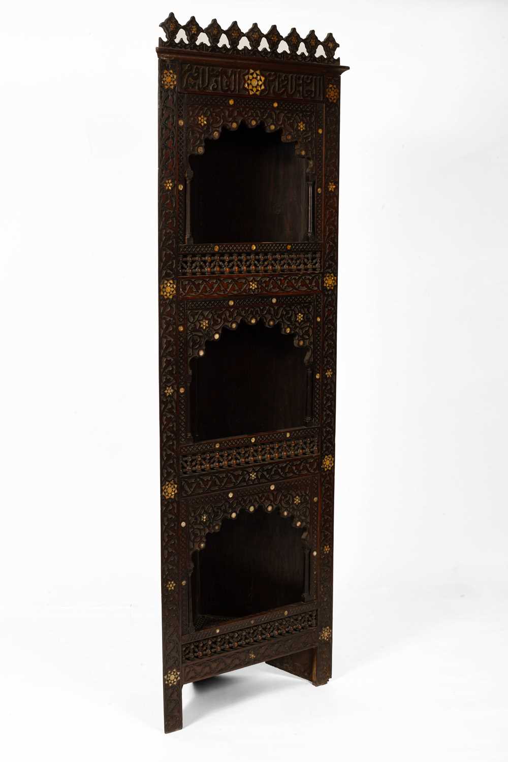 A North African carved corner cupboard - Image 2 of 3