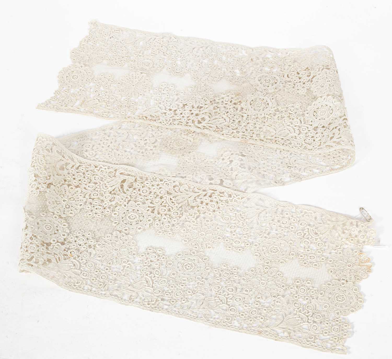 A needlepoint lace panel