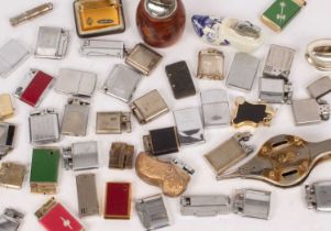 A collection of petrol lighters