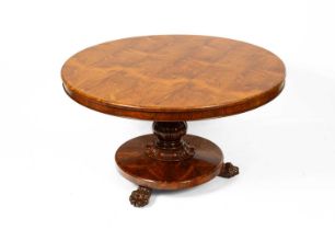A Victorian rosewood circular table