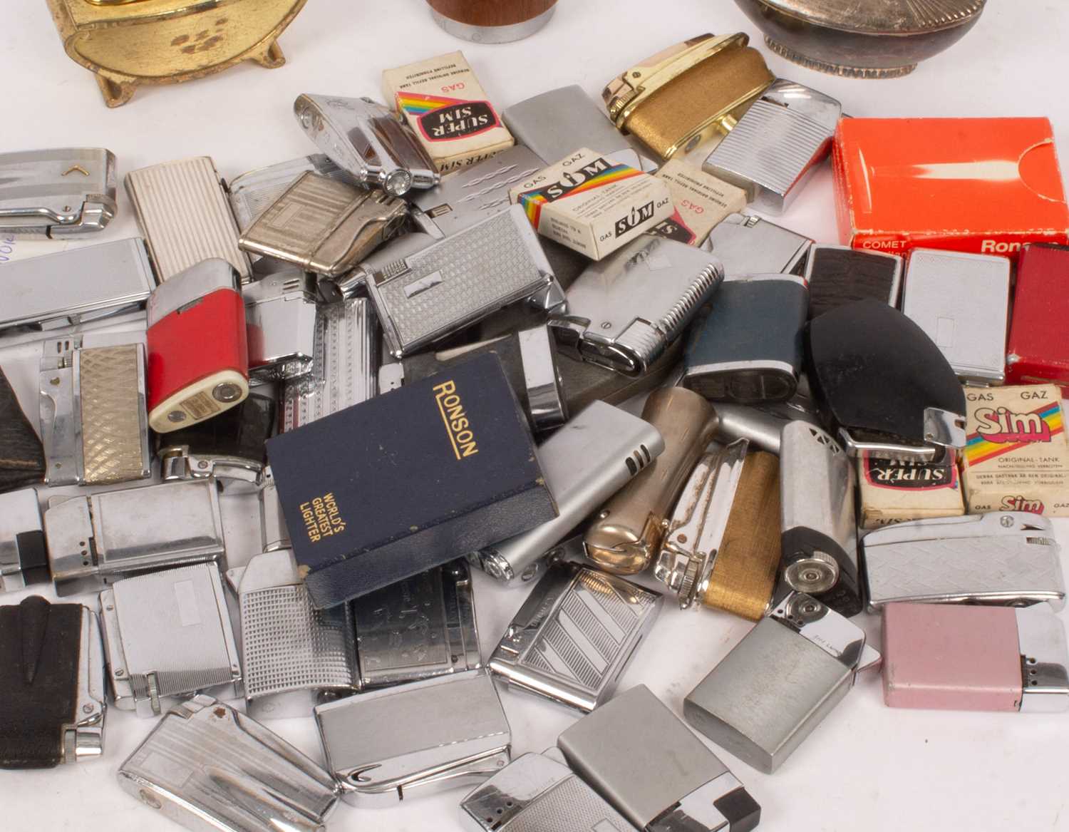 A collection of gas lighters