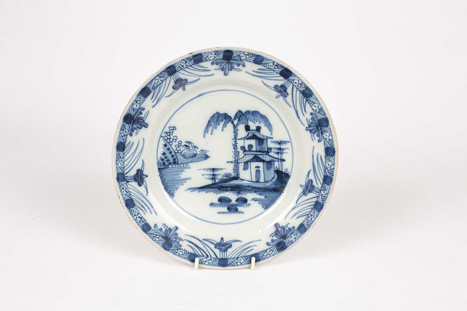 Four English delftware blue and white plates - Image 2 of 3