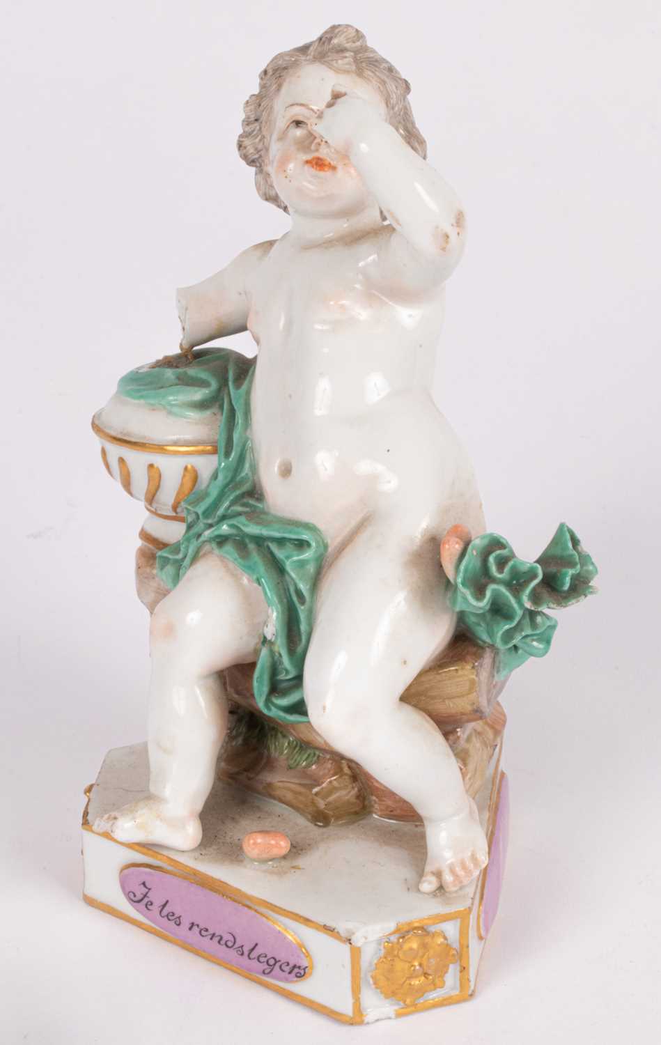 Two 19th Century Meissen ‘Devisenkinder’ or Motto Children - Image 6 of 8