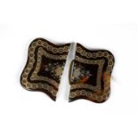 A Victorian pique tortoiseshell buckle